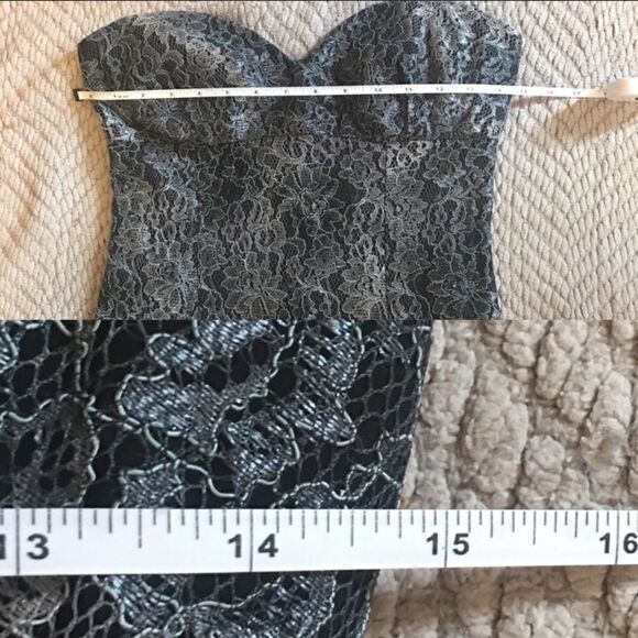 🍟Sweetheart Neckline Lace Strapless Mini Dress - Picture 6 of 8